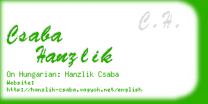 csaba hanzlik business card